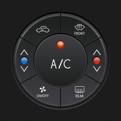 Car air conditioner control panel. Black buttons 11