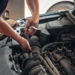 Close,Up,Man,Hands,Fixing,Car,Machinery,Vehicle,Mechanical,Service.