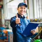 Smiling,Mechanic,Thumbs,Up