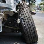 Flat Tire Broken Axis Wrecked Car
