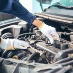 Close,Up,Man,Hands,Fixing,Car,Machinery,Vehicle,Mechanical,Service.
