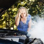 Baffled blonde is frustrated by her car's smoking engine 8