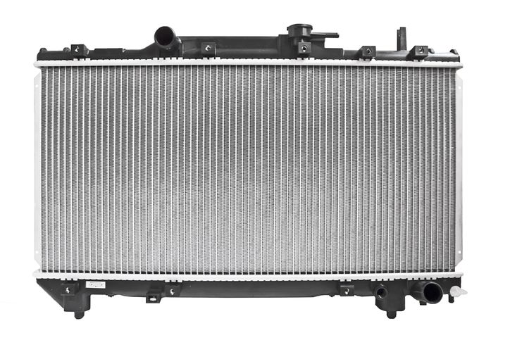 Automobile radiator detached from engine