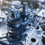 Closeup,Disassembled,Car,Automatic,Transmission,Gear,Part,On,Workbench,At