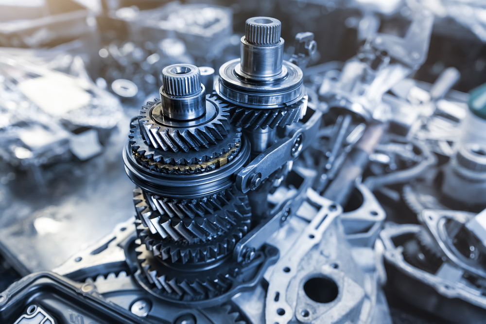 Closeup,Disassembled,Car,Automatic,Transmission,Gear,Part,On,Workbench,At