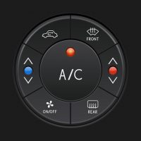 Car air conditioner control panel. Black buttons. Vector 3d illustration